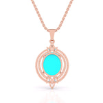 Turquoise Pointed Diamond Pendant