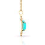 Turquoise Pointed Diamond Pendant
