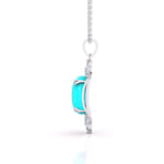 Turquoise Pointed Diamond Pendant