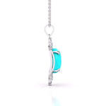 Turquoise Pointed Diamond Pendant