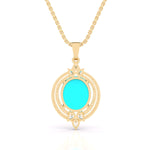 Turquoise Pointed Diamond Pendant