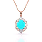 Turquoise Pointed Diamond Pendant