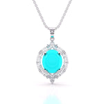 Turquoise Pointed Diamond Pendant