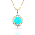 Turquoise Pointed Diamond Pendant