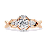 Crossed Band Diamond Ring