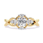 Crossed Band Diamond Ring