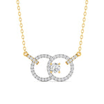 Two Circle Diamond Gold Pendant