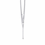 Two-Tier Silver Chain Necklace with Crystal Accents