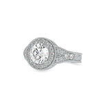 1.5 Carat Split Shank Halo Engagement Ring