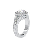1.5 Carat Split Shank Halo Engagement Ring