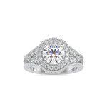 1.5 Carat Split Shank Halo Engagement Ring