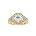 1.5 Carat Split Shank Halo Engagement Ring