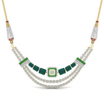 Regal Emerald Diamond Wedding Necklace