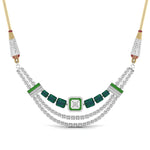 Regal Emerald Diamond Wedding Necklace