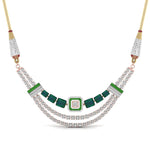 Regal Emerald Diamond Wedding Necklace