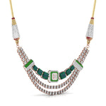 Regal Emerald Diamond Wedding Necklace