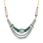 Regal Emerald Diamond Wedding Necklace