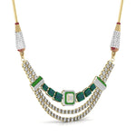 Regal Emerald Diamond Wedding Necklace