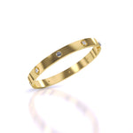Sparkling Diamond Accent Gold Bangle