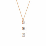 Y-Necklace with Pear, Baguette, and Oval Gemstones