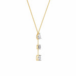 Y-Necklace with Pear, Baguette, and Oval Gemstones