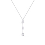 Y-Necklace with Pear, Baguette, and Oval Gemstones