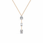 Y-Necklace with Pear, Baguette, and Oval Gemstones