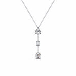 Y-Necklace with Pear, Baguette, and Oval Gemstones