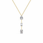 Y-Necklace with Pear, Baguette, and Oval Gemstones
