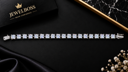 JEWELBOSS Princess Cut Tennis Bracelet – Unisex