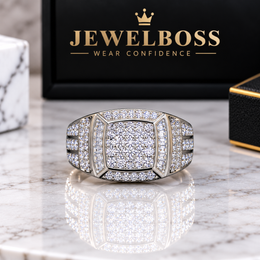 JEWELBOSS Men’s Iced-Out Shield Ring – MEN'S COLLECTION