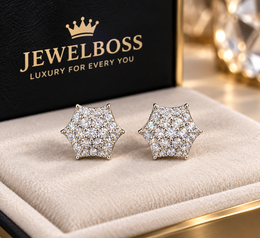 JEWELBOSS ICED OUT SILVER MEN'S STUD