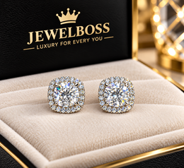 JEWELBOSS ICED OUT SILVER MEN'S STUD