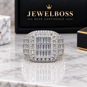 JEWELBOSS Men’s Baguette Grid Moissanite Ring – MEN'S COLLECTION