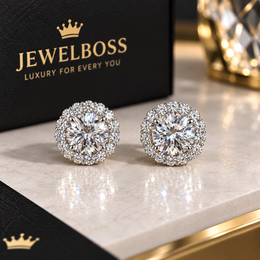 JEWELBOSS ICED OUT SILVER MEN'S STUD