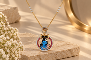 Blue Lord Shiva Diamond Pendant Cum Brooch | JewelBoss