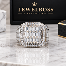 JEWELBOSS Men’s Iced-Out Moissanite Ring – Men's Collection