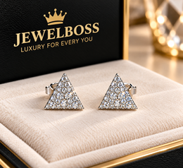JEWELBOSS TRIANGLE ICED OUT MENS STUD
