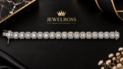 JEWELBOSS Emerald-Cut Moissanite Tennis Bracelet – Unisex