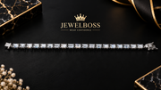 JEWELBOSS Baguette-Cut Moissanite Tennis Bracelet – Unisex