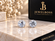 Jewelboss Round Solitaire Stud Earrings -Unisex
