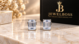 Jewelboss Emerald-Cut Solitaire Stud Earrings-Unisex