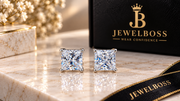 Jewelboss Princess-Cut Solitaire Stud Earrings - Unisex