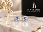 Jewelboss Round-Cut Solitaire Stud Earrings - Unisex