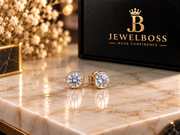 Round Cut&nbsp; Diamond Stud Earrings – Unisex