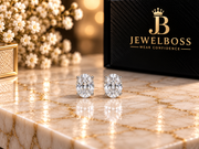 Oval Cut Diamond Stud Earrings — Unisex