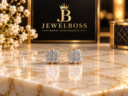 Unisex Floral Diamond Stud Earrings – Jewelboss