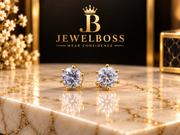Unisex Round-Cut Diamond Stud Earrings – Jewelboss