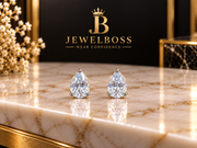 Unisex Pear-Shaped Diamond Stud Earrings – Jewelboss