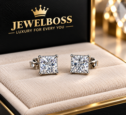 JEWELBOSS PRINCESS CUT MEN'S STUD
